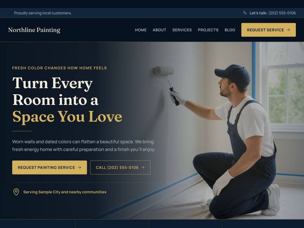 Painting Contractor Website Design Northline Painting homepage design preview