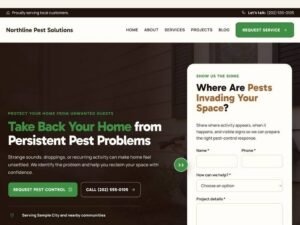 Northline Pest Solutions homepage design preview